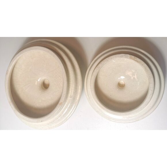 Vintage ALCO Ceramic Canister Trio – Made in Romania – Botanical Floral Design - Picture 6 of 16